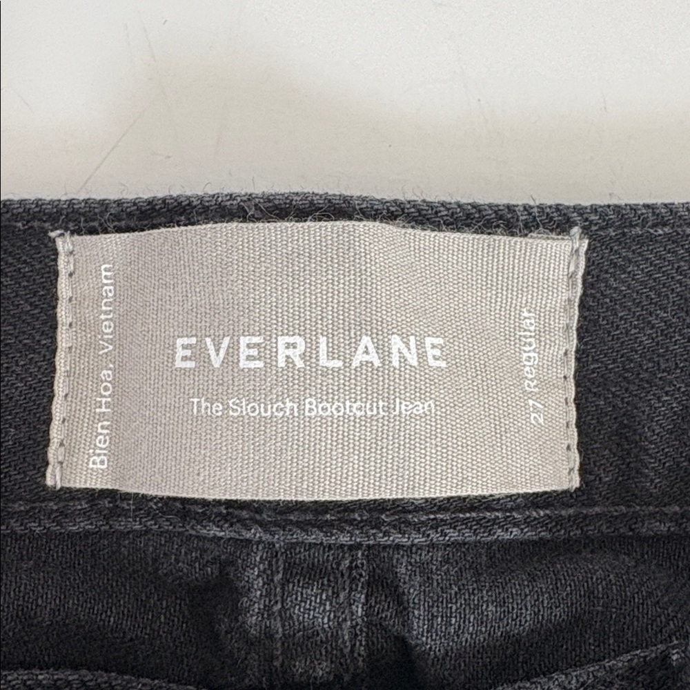 Everlane The Slouch black bootcut jean 5 pocket zip and button close - Picture 2 of 16
